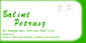 balint petrusz business card